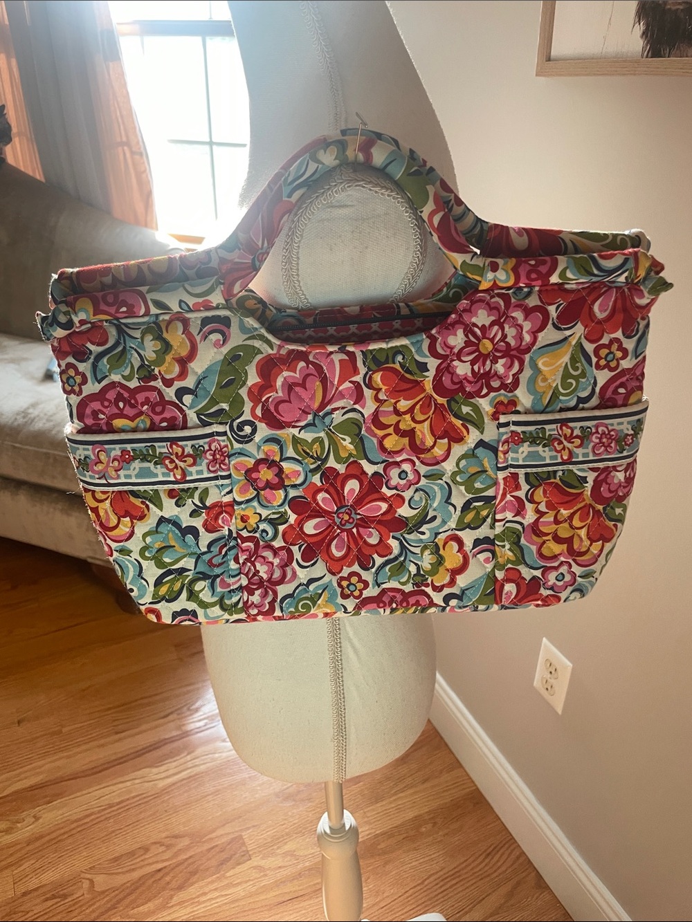 Vera Bradley Floral Hope Gabby Garden Quilted Tote Bag -